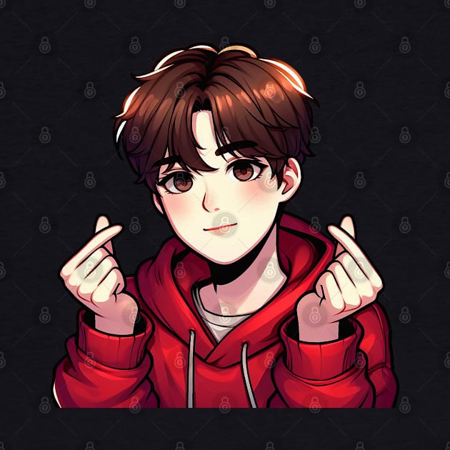 Cool Guy Korean Finger Hearts Kpop by Plushism